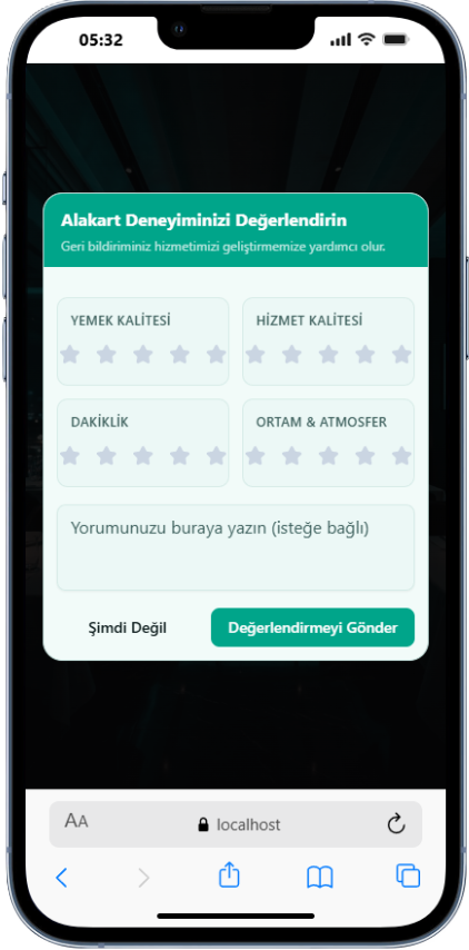 Yemek sonrası geri bildirim
